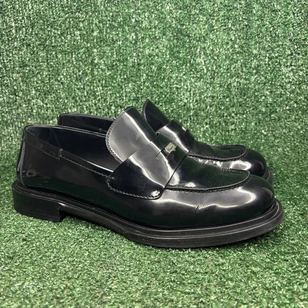 Salvatore Ferragamo Patent Leather Penny Loafers Dress Shoes Black Womens 10‎ C